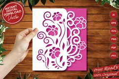 Papercut Flowers and Curls, Wedding Invitation Card Cover Product Image 4