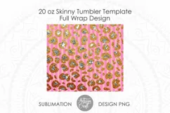 Leopard print glitter tumbler, 20 oz tumbler template Product Image 3