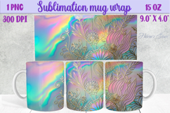 Pastel amazing floral mug wrap 15 oz sublimation design png Product Image 1