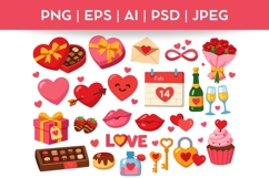 Cute Valentine's Day Doodle| Vector &amp; PNG Food Illustration Product Image 1