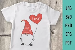 gnome valentine day svg. love svg. gnome hearts svg Product Image 1