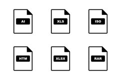 Set Of File Formats Icons Product Image 1