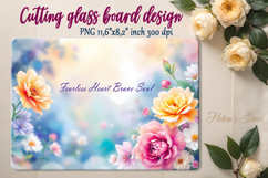 Spring flowers cutting board sublimation | Watercolor floral Product Image 1