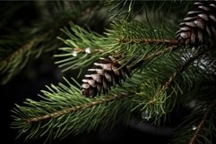 Evergreen serenity: pine cones amidst lush branches Product Image 1