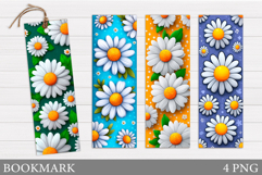 Daisy Flowers Bookmark. Floral Bookmark Sublimation Product Image 1
