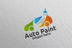 Car Painting Logo with Brush and Sport Car Concept 4 Product Image 1