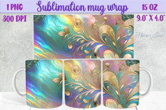 Pastel amazing floral mug wrap 15 oz sublimation design png Product Image 1