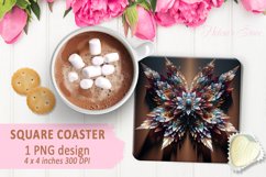 3d Crystal butterfly coaster sublimation | Square coasters Product Image 1
