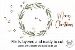 Merry Christmas Wreath SVG, Holiday Wreath SVG Product Image 4