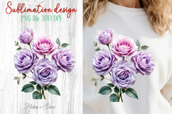 Summer flowers sublimation design png | Cute roses clipart Product Image 1