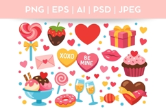 Cute Valentine's Day Doodle| Vector &amp; PNG Food Illustration Product Image 1