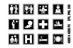 Black Hospital Signs Product Image 1