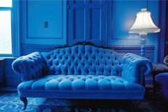 Elegant blue victorian sofa in luxurious interior Product Image 1