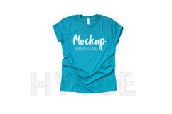 Tshirt Mockup Bella Canvas 3001 Heather Aqua Tshirt Mockup Product Image 1