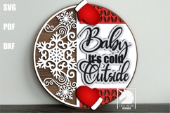 Christmas Round Welcome Signs Bundle SVG | Winter Signs Product Image 2