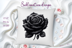 Black yarn crochet Roses Clipart |Amazing knitted flower png Product Image 1