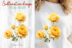 Summer flowers sublimation design png | Cute roses clipart Product Image 1