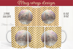 Christmas horse mug wraps png | Golden sublimation design Product Image 1