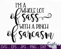 I'm A Whole Lot Of Sass With A Pinch Of Sarcasm | Funny Svg Product Image 2