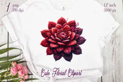 Cute yarn crochet floral Clipart |Amazing knitted flower png Product Image 1