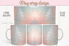 Christmas tree forest mug wraps png|Pink &amp; silver mug design Product Image 1