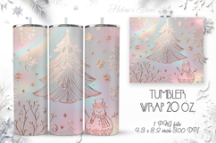 Christmas tree tumbler wrap 20oz sublimation | Golden Magic Product Image 1