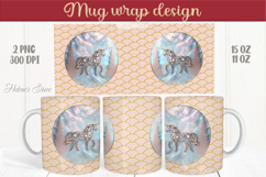 Christmas unicorn mug wraps png | Golden sublimation design Product Image 1