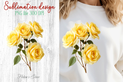 Summer flowers sublimation design png | Cute roses clipart Product Image 1