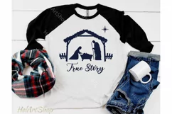 True Story Svg, Nativity scene svg, Christmas svg Product Image 2
