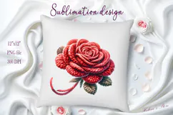 Cute yarn crochet floral Clipart |Amazing knitted flower png Product Image 1