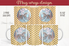 Christmas unicorn mug wraps png | Golden sublimation design Product Image 1