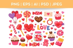 Cute Valentine's Day Doodle| Vector &amp; PNG Food Illustration Product Image 1