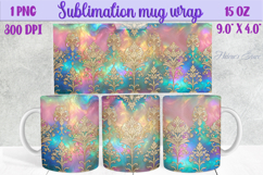 Pastel amazing floral mug wrap 15 oz sublimation design png Product Image 1