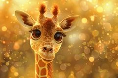 Adorable baby giraffe with sparkling background Product Image 1