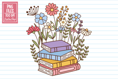 Book With Flower Png, Floral Book Png, Reading Png, Bookish Product Image 1
