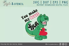 Boy Valentine Dinosaur Heart SVG - PNG, DXF, EPS, SVG Product Image 4