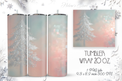 Christmas tree tumbler wrap 20oz sublimation | Silver forest Product Image 1