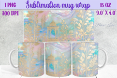 Pastel amazing floral mug wrap 15 oz sublimation design png Product Image 1