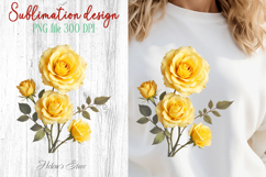 Summer flowers sublimation design png | Cute roses clipart Product Image 1