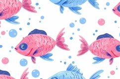 Cute Fishes Pattern Background Wallpaper Product Image 1