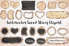 Watercolor Wood Slices Clipart Product Image 2