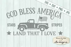 God Bless America Vintage Truck SVG DXF Files Product Image 2