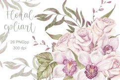 Floral clipart watercolor bundle Product Image 1