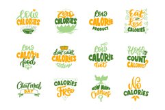 Low calories. Lettering phrases Product Image 5