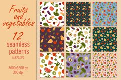 Fruits and vegetables - paper/seamless patterns Product Image 1