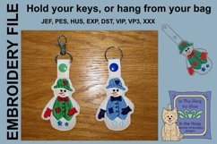 ITH Jolly Snowman Key Fob - Embroidery Design Product Image 1