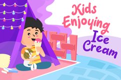 Boy Enjoying Ice - Vector Illustration Product Image 1