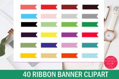 Ribbon Banner Clipart I Colorful Banner Ribbons Clipart Product Image 1