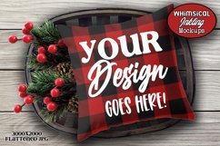 Pretty Plaid Christmas Pillow Mockup Product Image 1