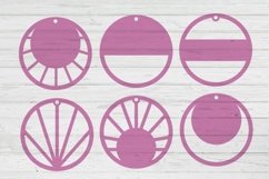 Circle rays earrings template svg png dxf ai files Product Image 1